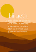 Definition of Hiraeth, A4 Welsh print, Hiraeth print, Welsh Wall art, Welsh poster, Cymru, Meaning of Hiraeth, Digital Art