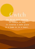 Definition of Cwtch, A5 Welsh print, Cwtch print, Welsh Wall art, Welsh poster, Cymru, Meaning of Cwtch, Digital Art, Cwtsh