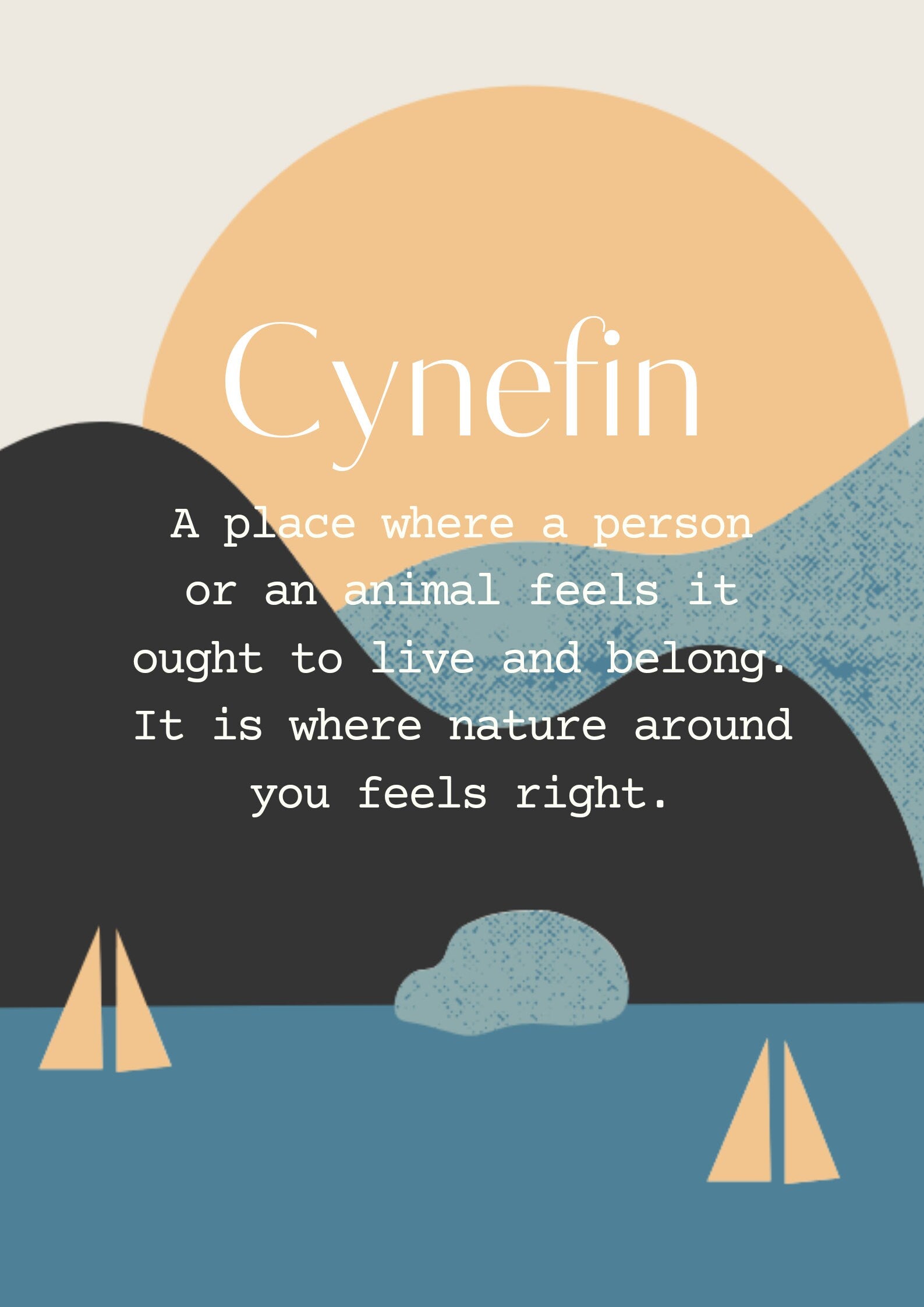 Definition of Cynefin, A4 Welsh print, Cynefin print, Welsh Wall art, Welsh poster, Cymru, Meaning of Cynefin, Digital Art