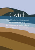 Definition of Cwtch, A4 Welsh print, Cwtch print, Welsh Wall art, Welsh poster, Cymru, Meaning of Cwtch, Digital Art, Cwtsh