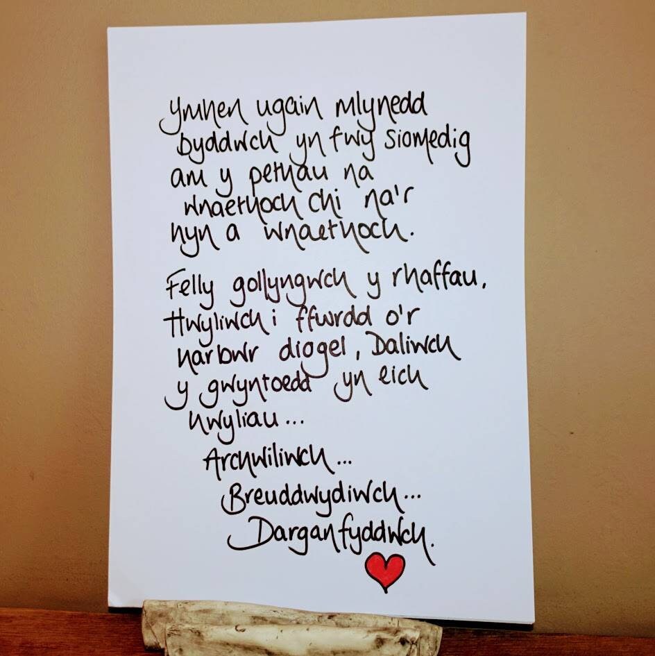 Ymhen ugain mlynedd print, Welsh gift, Welsh saying, PRINT ONLY no frame or mount.