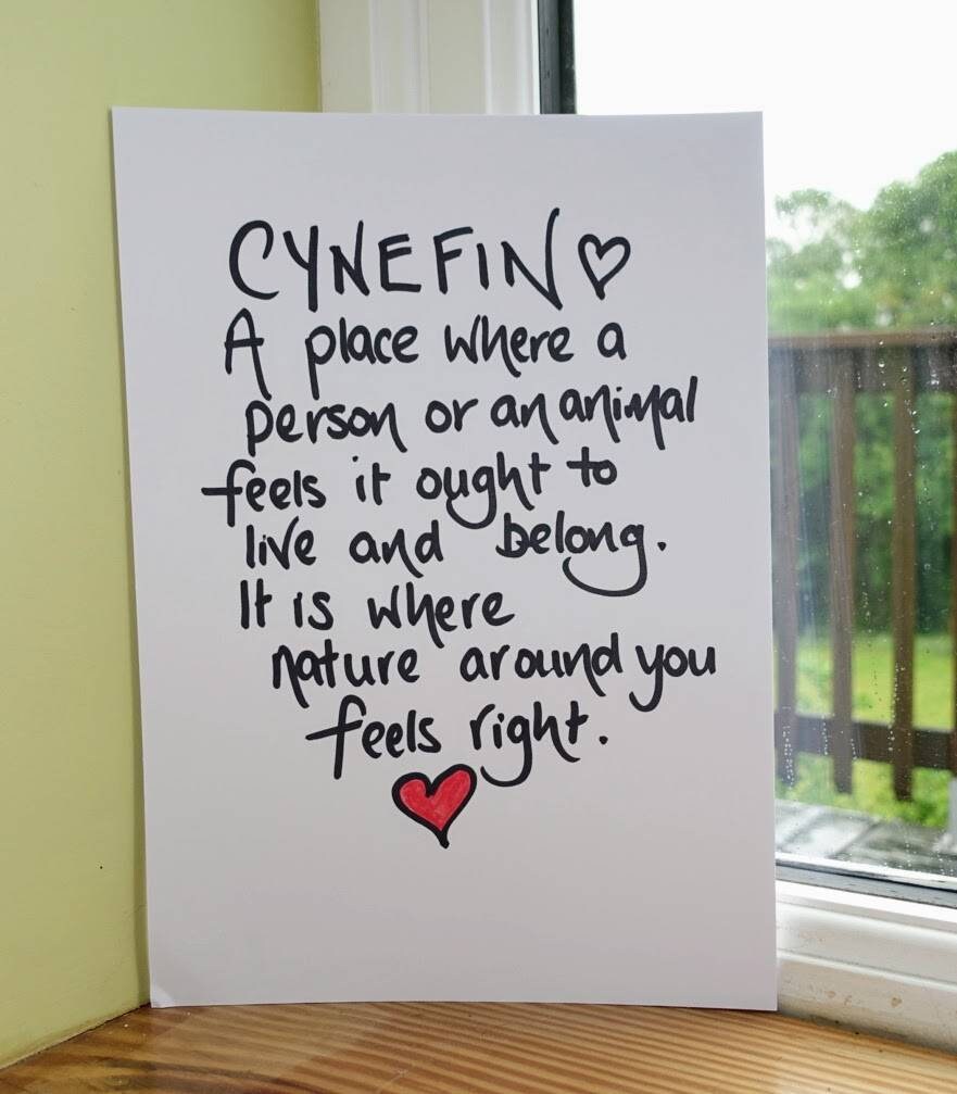 Welsh print, Cynefin print, Welsh gift, Welsh sayings.  A4 handwritten print, PRINT ONLY no frame or mount.