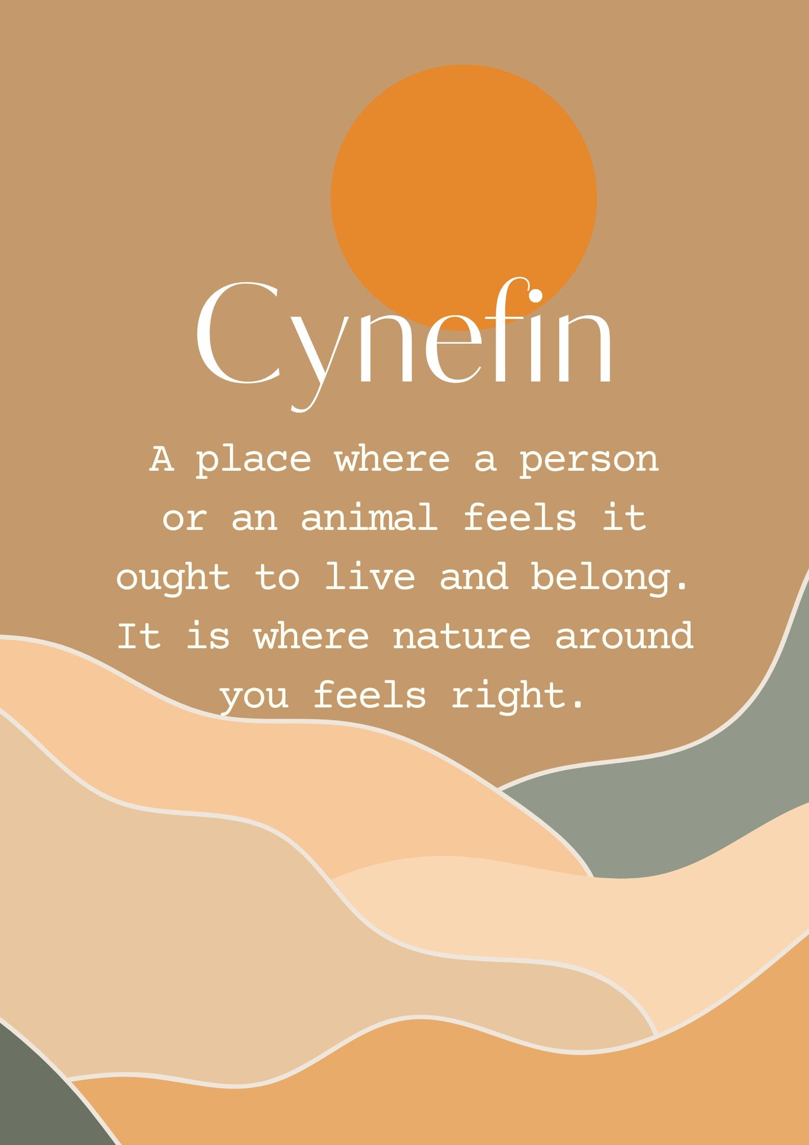 Definition of Cynefin, A4 Welsh print, Cynefin print, Welsh Wall art, Welsh poster, Cymru, Meaning of Cynefin, Digital Art