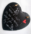 What if I fall? Handpainted 15cm Welsh slate heart, Slate art, Slate heart, hanging slate heart, Welsh gifts, Cymru