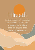 Definition of Hiraeth, A5 Welsh print, Hiraeth print, Welsh Wall art, Welsh poster, Cymru, Meaning of Hiraeth, Digital Art