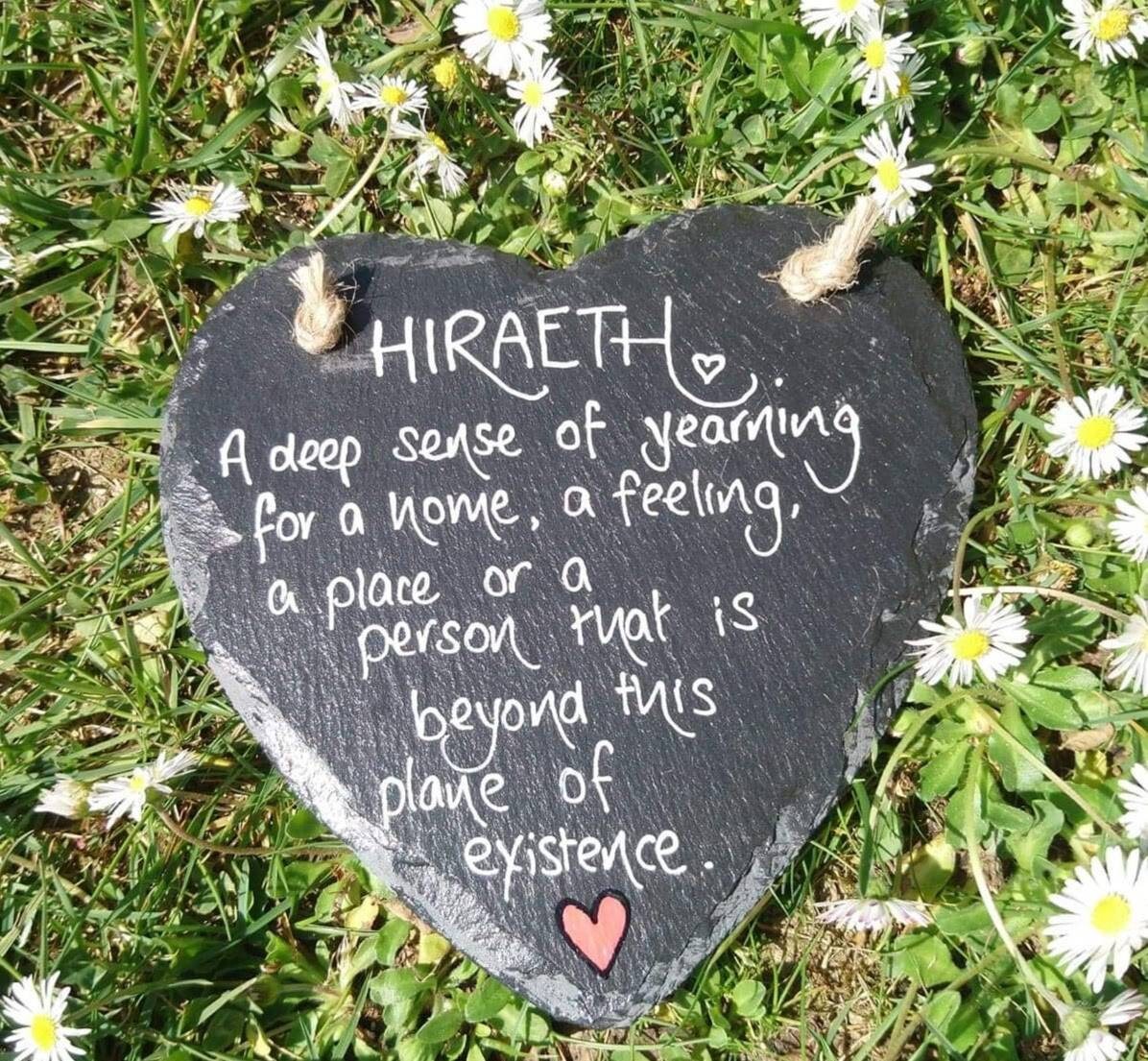 Slate art, Slate heart, Hiraeth hanging slate heart, Definition of hiraeth, Welsh gifts, Cymru, Handwritten, Welsh verse.