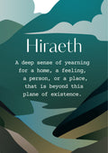 Definition of Hiraeth, A4 Welsh print, Hiraeth print, Welsh Wall art, Welsh poster, Cymru, Meaning of Hiraeth, Digital Art